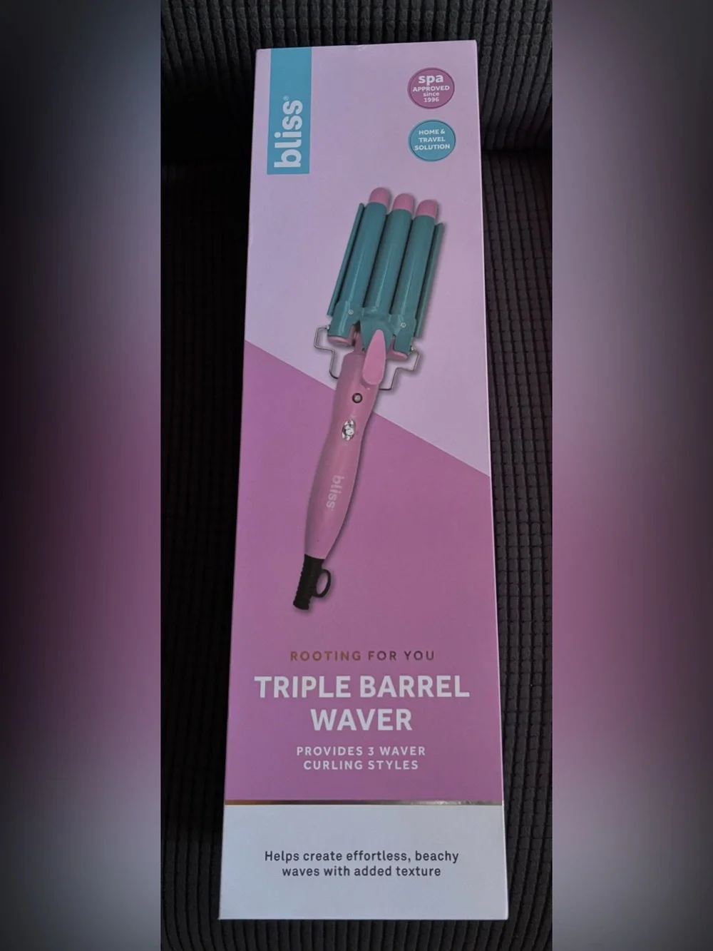 Bliss Triple Barrel Waver in Pink and Teal